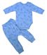 Комплект боди+брючки кулир голубого цвета, Голубой, 6-9 месяцев, 74см