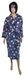 Жіночий махровий халат "ПАУЛА" темно-синього кольору рукав тричетвертих, Темно-синій, 44-46