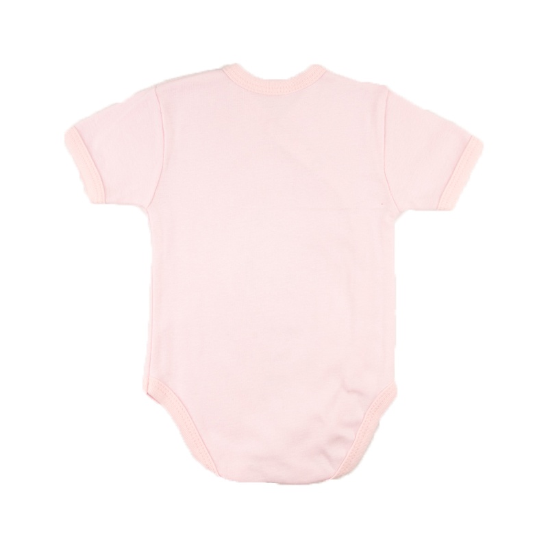 Ясельные боди для новородженного. Боди-косоворотка короткий рукав рибана светло-розового цвета, ТМ «Пташка Украина»