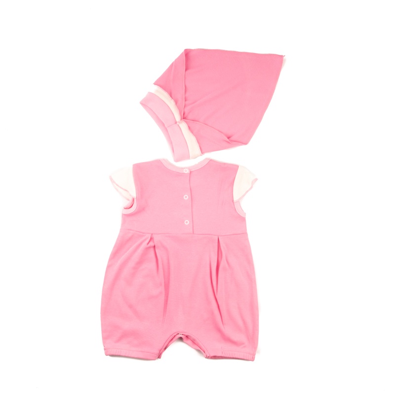 Ясельне боді для новонародженого. Пісочник для дівчинки рибана рожевого кольору, ТМ «Пташка Украина»