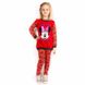 Трикотажний костюм для дівчинки «СЕЗОН» стрейч футер червоного кольору, Червоний, 32, 7-8 років, 122-128см