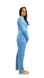 Піжама жіноча однотонна рвана махра із вишивкою блакитного кольору, Блакитний, 44