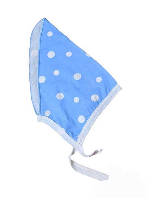 Трикотажні шапочки для новонароджених малюків. Косинка літня кулір блакитного кольору. ТМ «Пташка Украина»
