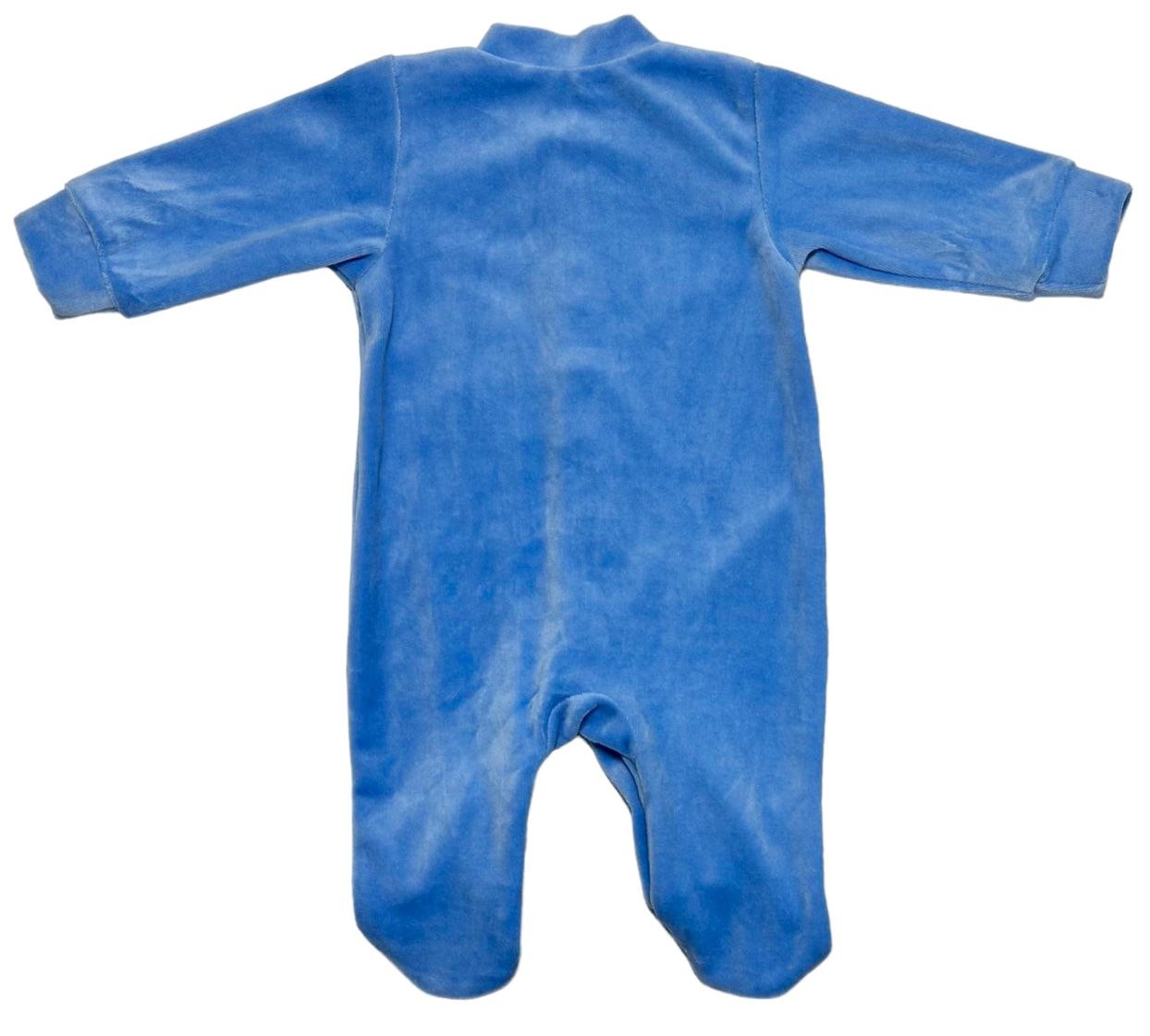 Комбінезон «ЧИЖИК» блакитного кольору із вишивкою велюр, Блакитний, 0-1 місяць, 56см