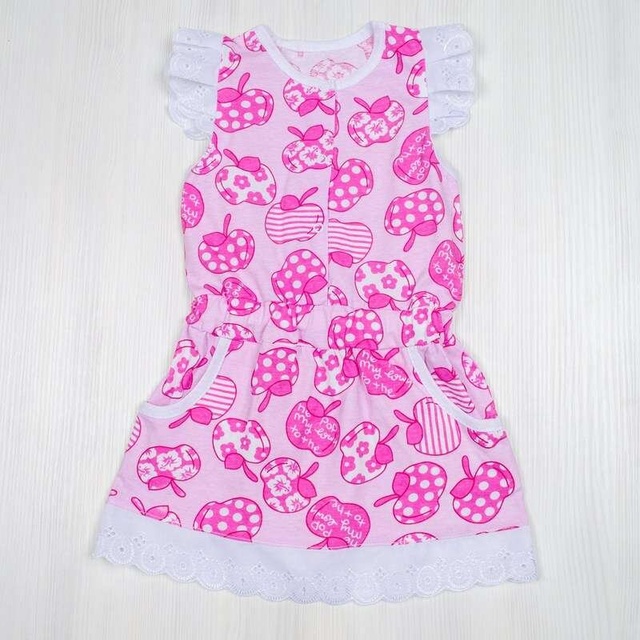 Дитячі трикотажні сукні для дівчинку. Сукня «ПРОВАНС» кулір рожевого кольору. ТМ «Пташка Украина»
