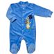 Комбинезон «ЧИЖИК» голубого цвета с вышивкой велюр, Голубой, 0-1 месяц, 56см