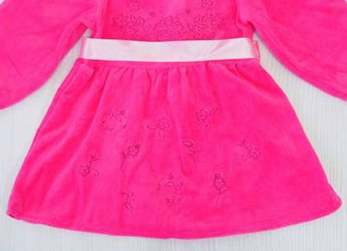 Дитячі трикотажні сукні для дівчинку. Сукня «МАРІЯ» велюр рожевого кольору. ТМ «Пташка Украина»