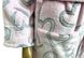 Женский махровый халат "ПАУЛА" розового цвета с изображением сердечек рукав тричетверти, Розовый, 44-46