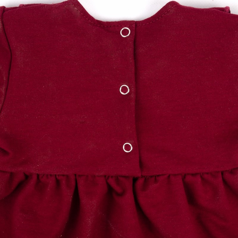 Дитячі трикотажні сукні для дівчинку. Трикотажна дитяча сукня «Кенді» бордового кольору. ТМ «Пташка Украина»