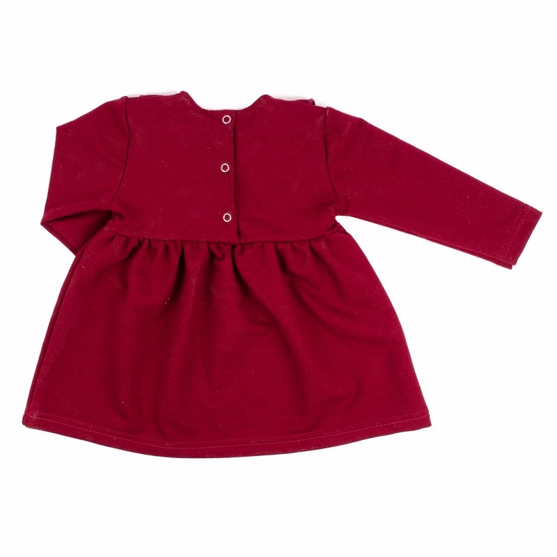 Дитячі трикотажні сукні для дівчинку. Трикотажна дитяча сукня «Кенді» бордового кольору. ТМ «Пташка Украина»