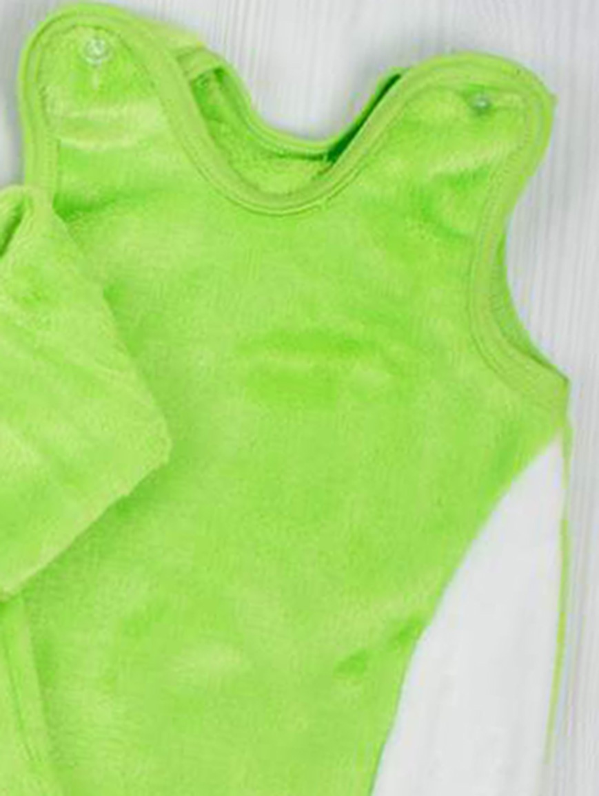 Комплект «ЦВЕТОЧЕК» рваная махра зеленого цвета, Зеленый, 20, 1,5-3 месяца, 56-62см