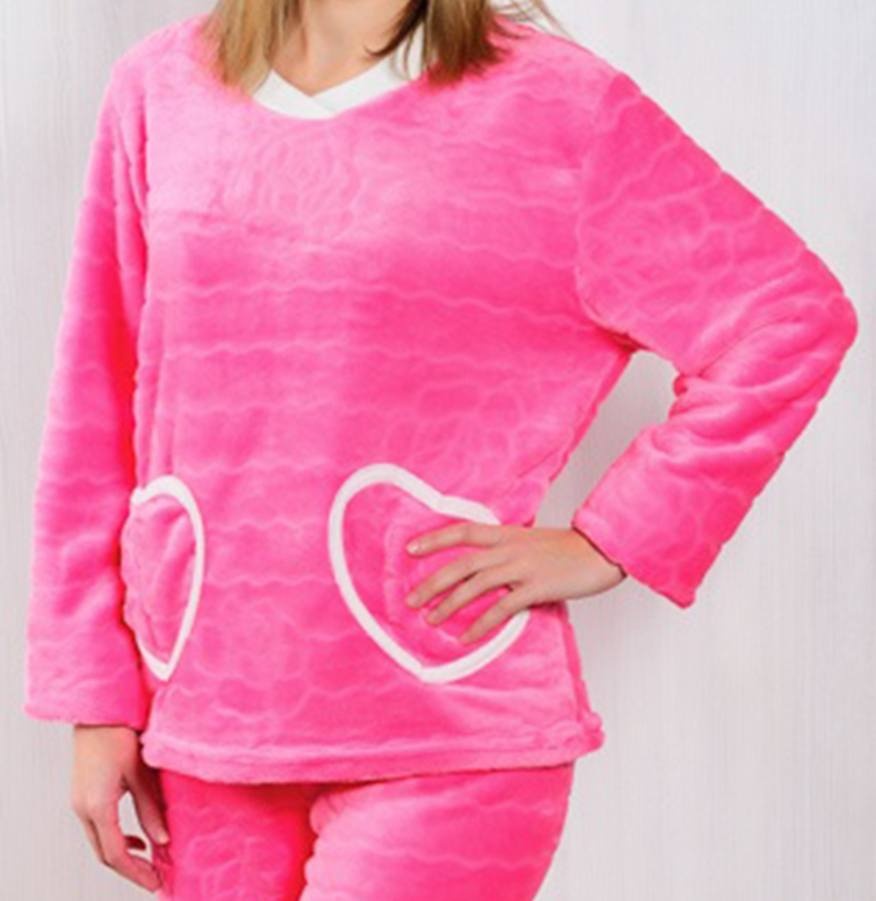 Пижама «ЭЛЬ КОРАСОН» рваная махра розового цвета, Розовый, 42, 16 лет