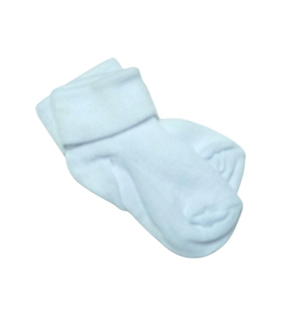 Шкарпетки однотонні тоненькі білого кольору, Білий, 0-1 місяць, 56см