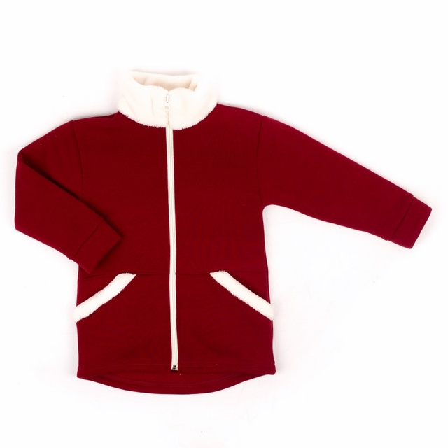 Куртка "МІЛЕДІ" тринитка футер бордового кольору, Бордовий, 32, 7-8 років