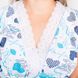 Ночная сорочка «ЛЕНА» кулир голубого цвета с сердечками, Голубой, 44-46