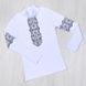 Блуза «БЛАНКА» с узором интерлок, Белый, 30, 5-6 лет, 110-116см