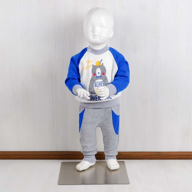 Трикотажні костюми для хлопчика. Комплект «СІРІУС» інтерлок синього кольору. ТМ «Пташка Украина»