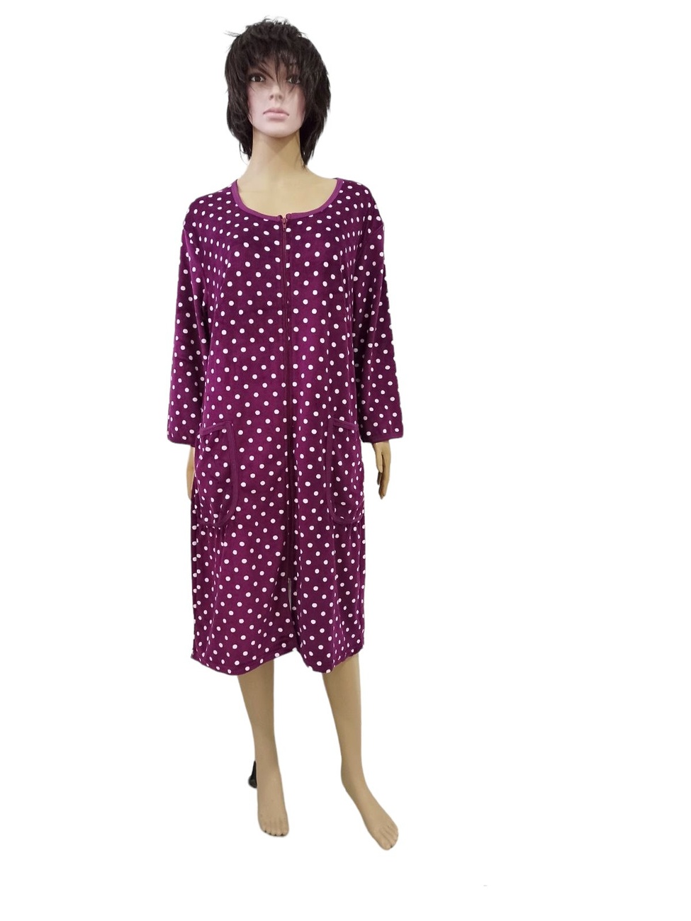 Жіночі теплі махрові халати. Халат «ЛАРІСА» велюр бузкового кольору. ТМ «Пташка Украина»