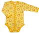 Боди на кнопках с длинным рукавом интерлок жёлтого цвета, Жёлтый, 18-24 месяцев, 86см