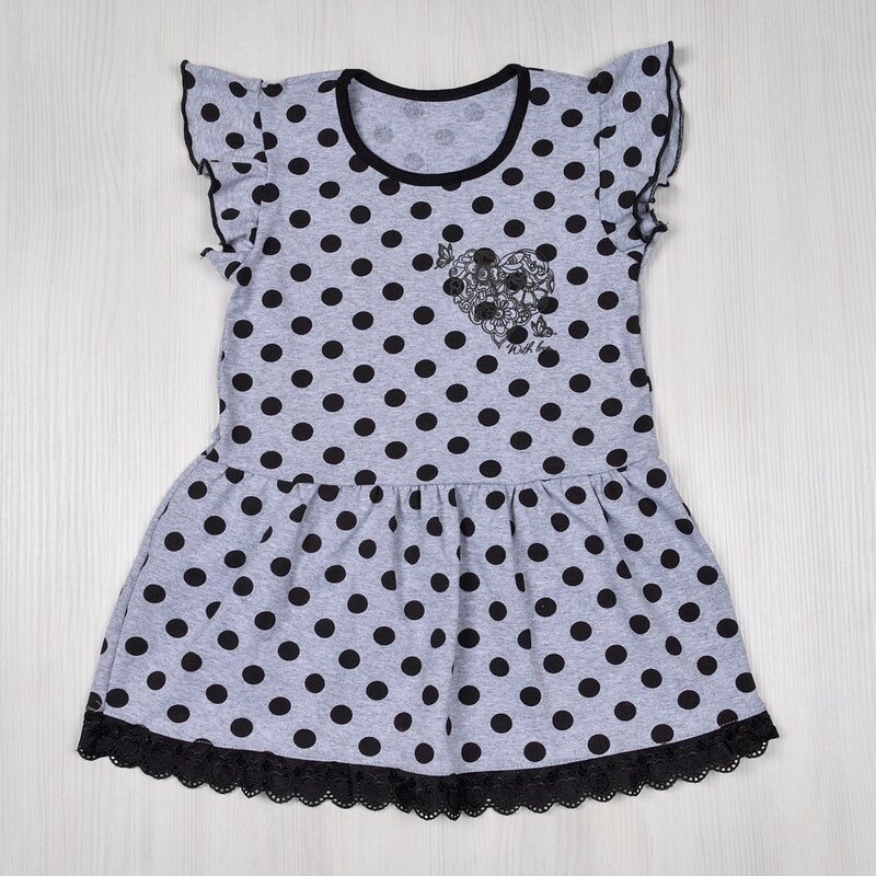 Дитячі трикотажні сукні для дівчинку. Сукня «ТАЄМНИЦЯ» фулікра сірого кольору. ТМ «Пташка Украина»
