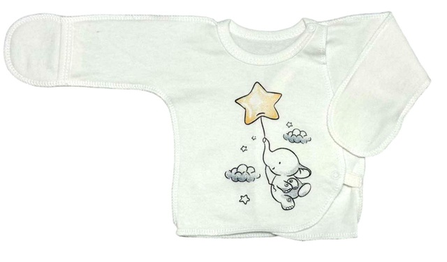 Сорочечка для новонародженого  футер «НЕЦАРАПКА» бежевого кольору, Бежевий, 22, 3-6 місяці, 62-68см