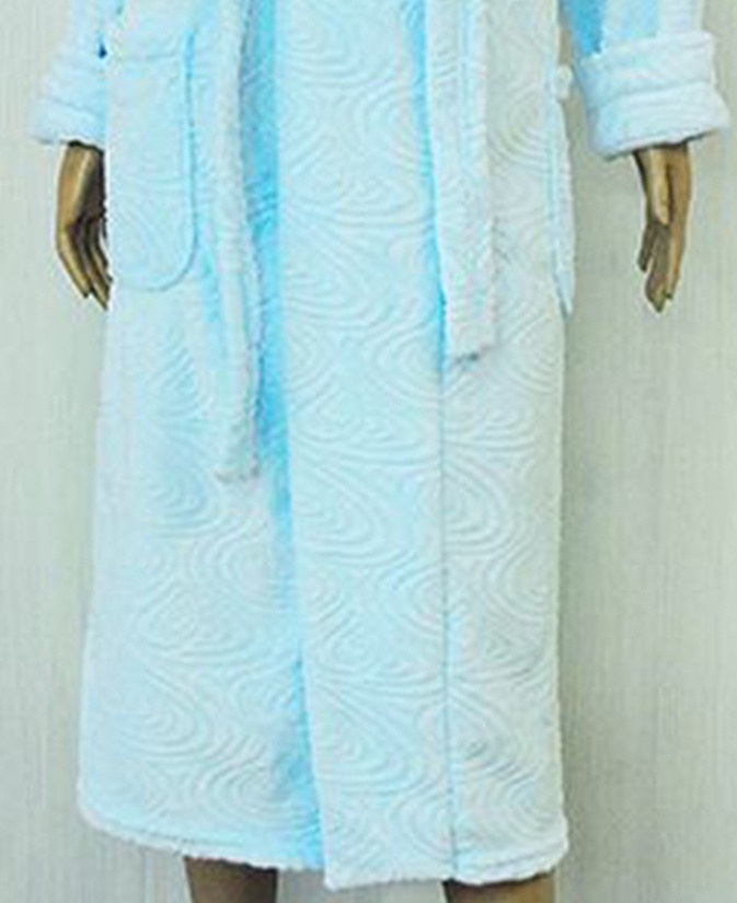 Жіночі теплі махрові халати. Халат «ПЕРЛИНА» рвана махра блакитного кольору. ТМ «Пташка Украина»