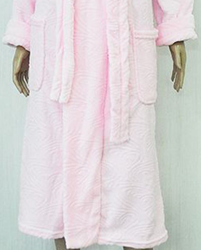 Халат «ПЕРЛИНА» рвана махра рожевого кольору, Рожевий, 56-58