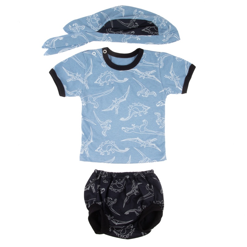 Комплект футболка+труси на памперс кулір блакитного кольору, Блакитний, 24, 6-9 місяців, 68-74см