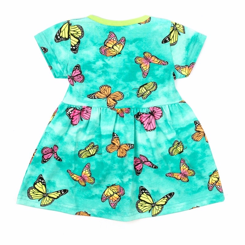 Дитячі трикотажні сукні для дівчинку. Сукня «ПРИНЦЕСА» фулікра бірюзового кольору. ТМ «Пташка Украина»