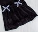 Сарафан «СІМОНА» велюр чорного кольору із сірим бантиком, Чорний, 30, 5-6 років, 110-116см
