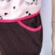 Пижама "ОЛЬГА" кулир коричневого цвета с изображением котиков, Коричневый, 42
