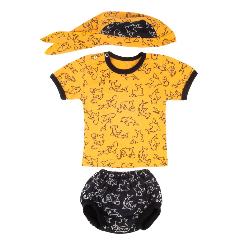 Комплект футболка+труси на памперс кулір помаранчевого кольору, Помаранчевий, 22, 3-6 місяці, 62-68см