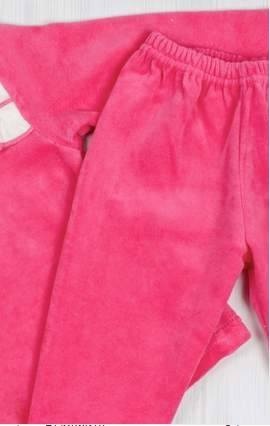 Дитячі трикотажні костюми на дівчинку. Комплект «АЛІНА» рожевого кольору велюр. ТМ «Пташка Украина»