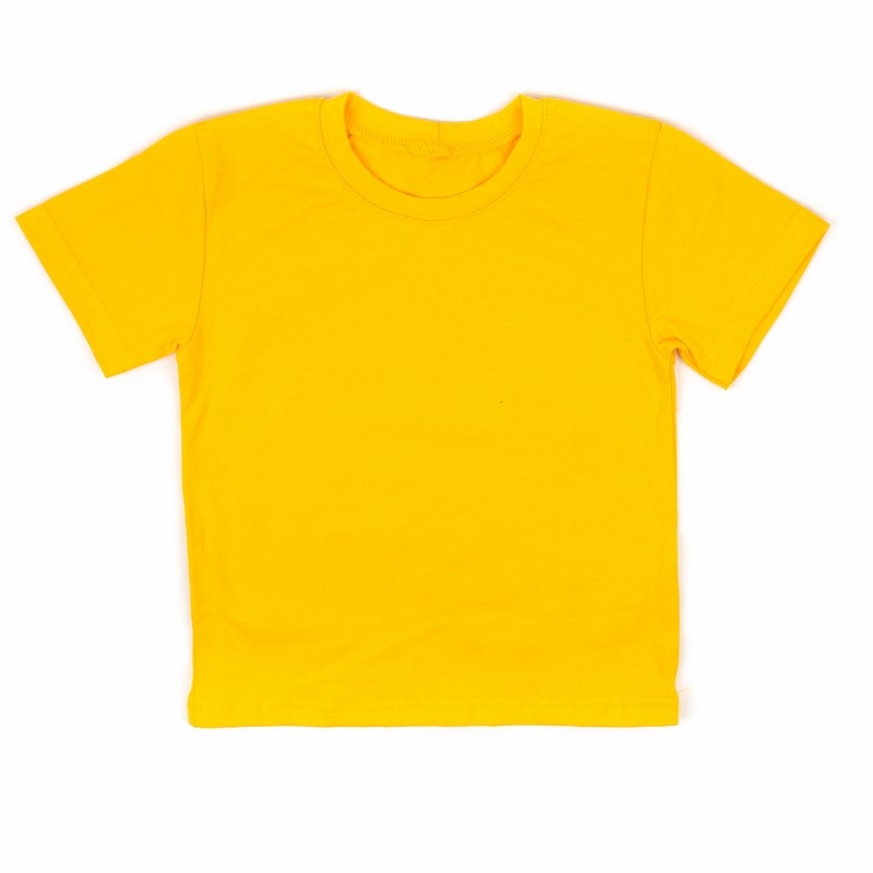 Футболка однотонна стрейч-кулір жовтого кольору, Жовтий, 24, 1,5 роки