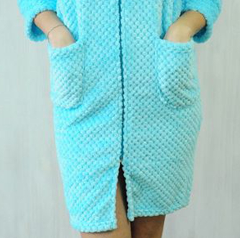 Жіночі теплі махрові халати. Халат «ЛЮСЯ» однотонна рвана махра блакитного кольору. ТМ «Пташка Украина»