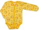 Боді на кнопках із довгим рукавом інтерлок жовтого кольору, Жовтий, 0-1 місяць, 56см з/р