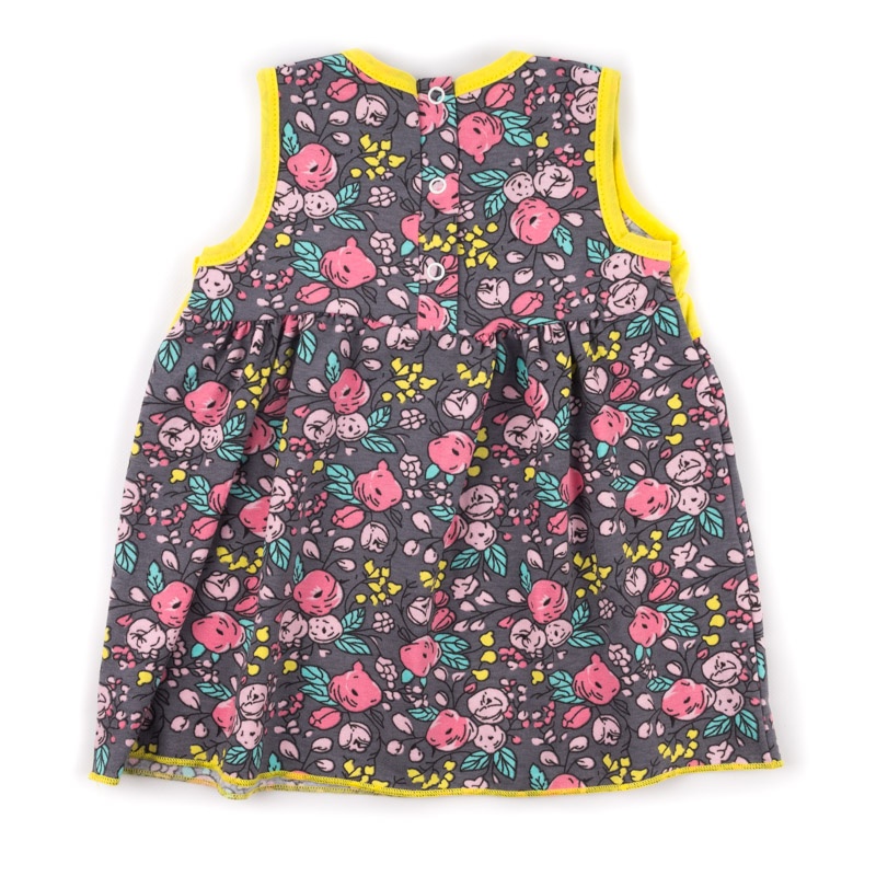 Дитячі трикотажні сукні для дівчинку. Сукня «Софія» фулікра темно-сірого кольору. ТМ «Пташка Украина»