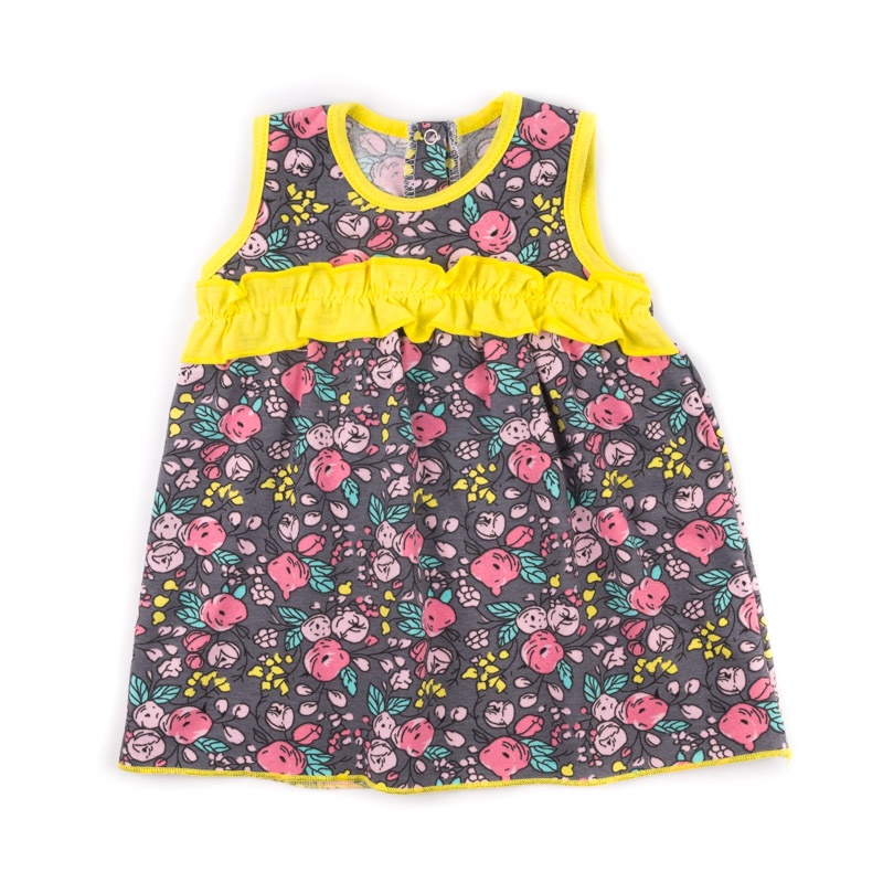 Дитячі трикотажні сукні для дівчинку. Сукня «Софія» фулікра темно-сірого кольору. ТМ «Пташка Украина»