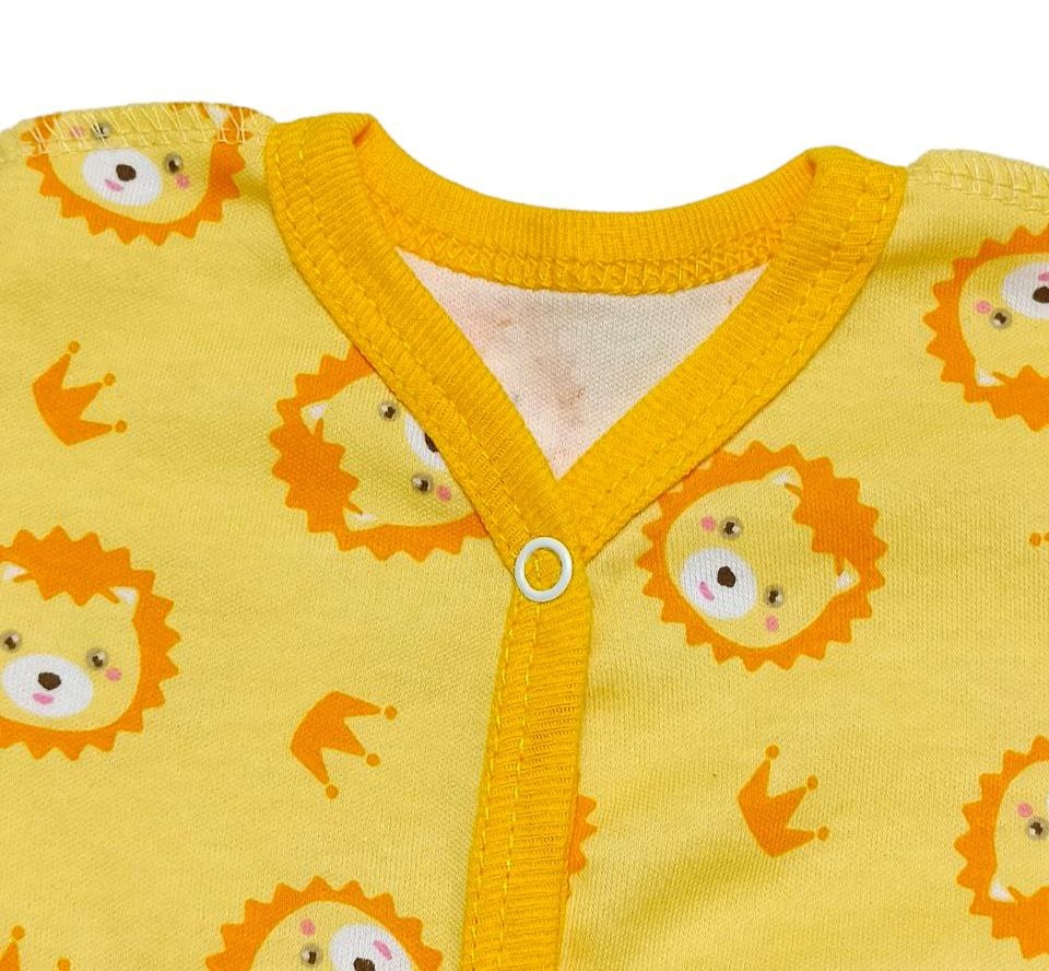 Ясельне боді для новонародженого. Боді на кнопках із довгим рукавом інтерлок жовтого кольору, ТМ «Пташка Украина»