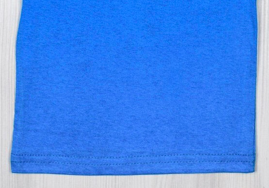 Футболка однотонная кулир синего цвета, Синий, 24, 1,5 года, 86см