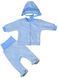 Комплект ясельний із європовзунками махра пресс блакитного  кольору, Блакитний, 3-6 місяці, 68см