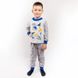 Трикотажная пижама для мальчика «ДИНОЗАУР» кулир синего цвета, Синий, 26, 2 года, 92см