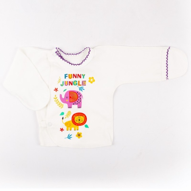 Сорочечка для малюка «НЕЦАРАПКА» з малюнком кремовий інтерлок, Кремовий, 22, 3-6 міс, 62-68см