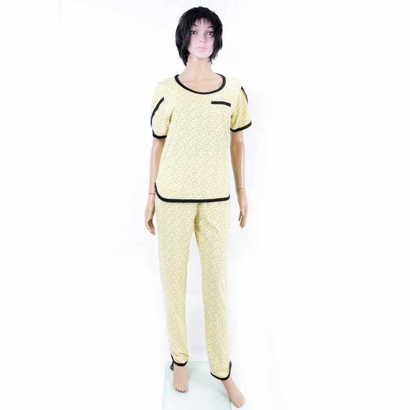 Пижама "ТЕРЕЗА" кулир жёлтого цвета, Жёлтый, 40-42