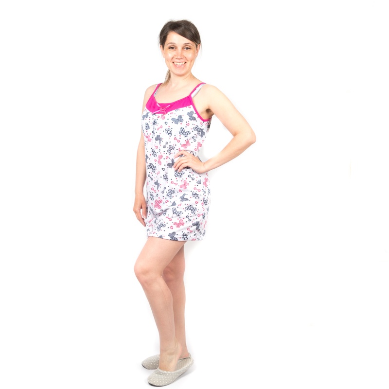 Сорочка жіноча «ОЛЕНКА» кулір малинового кольору, Малиновий, 44-46
