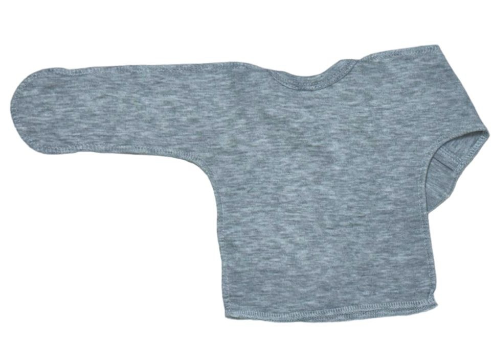 Сорочечка "Нецарапка" однотонний інтерлок сірого  кольору, Сірий, 1-3 місяці, 62см
