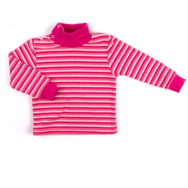 Дитячі трикотажні водолазки та гольфи на дівчинку. Махровий гольф рожевого кольору з високим горлом на дівчинку. ТМ «Пташка Украина»