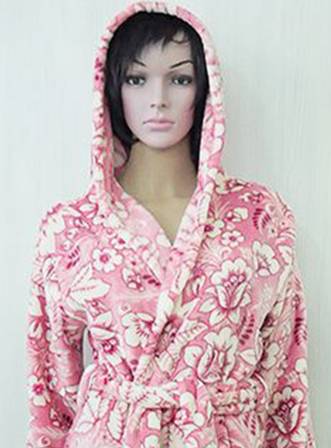 Жіночі теплі махрові халати. Халат «СВІТЛАНА» рвана махра рожевого кольору. ТМ «Пташка Украина»