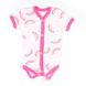 Боди на кнопках розового цвета с изображением радуги короткий рукав интерлок, Розовый, 6-9 месяцев, 74см