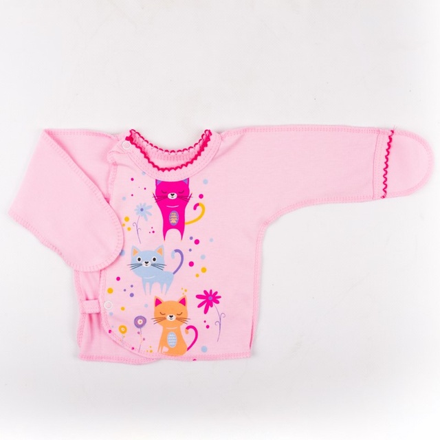 Сорочечка «НЕЦАРАПКА» з малюнком інтерлок рожевого кольору, Рожевий, 22, 3-6 міс, 62-68см